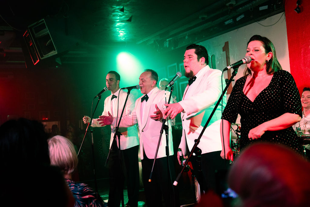 Doo Wop Explosion on stage live UK classic music performance